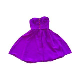 Strapless Magenta Party Dress